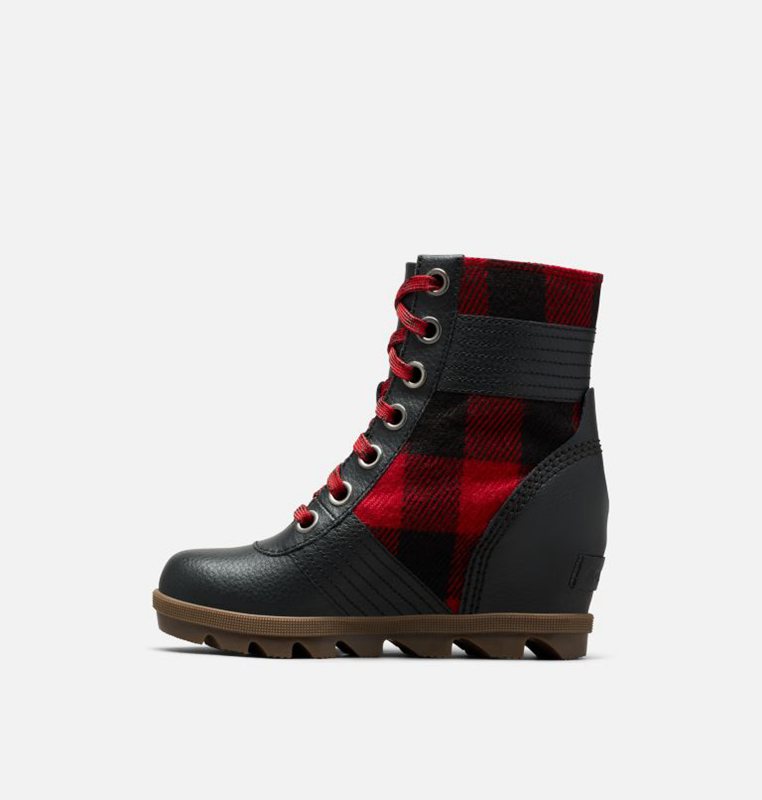 Kids Booties Black/Red - Sorel Youth Lexie™ Wedge - 275-EBQNMS